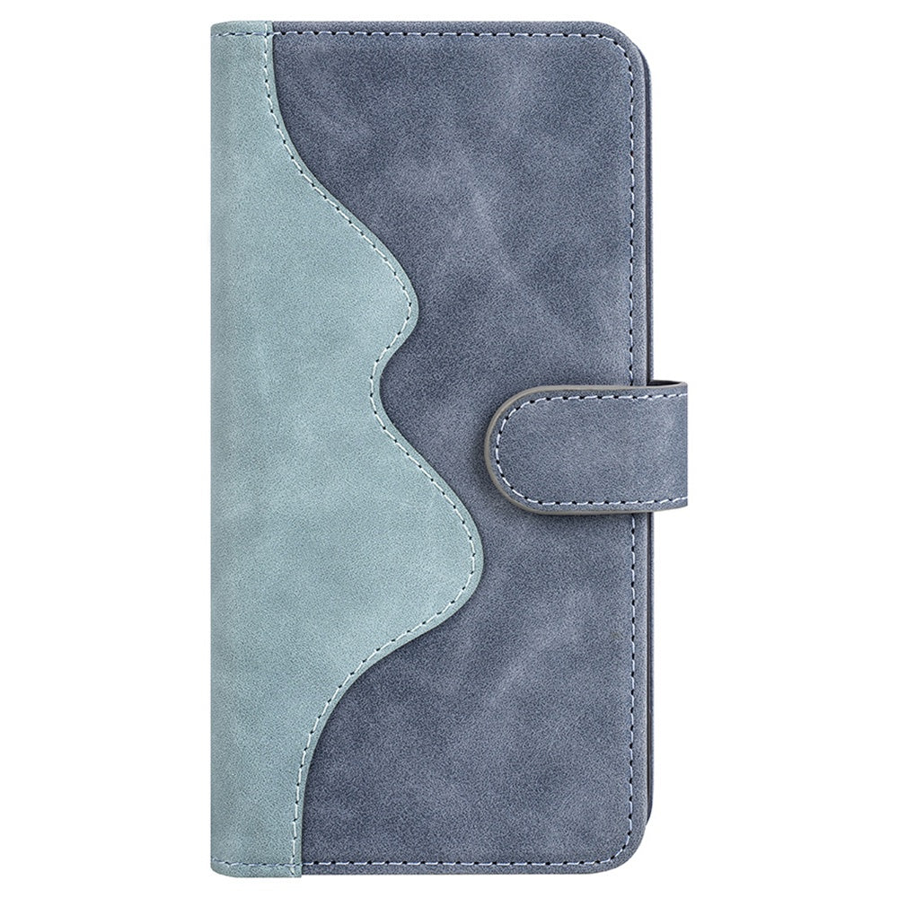 For iPhone 13 Pro 6.1 inch Color Splicing Shock Absorbing PU Leather + TPU Phone Case Protector with Stand Wallet
