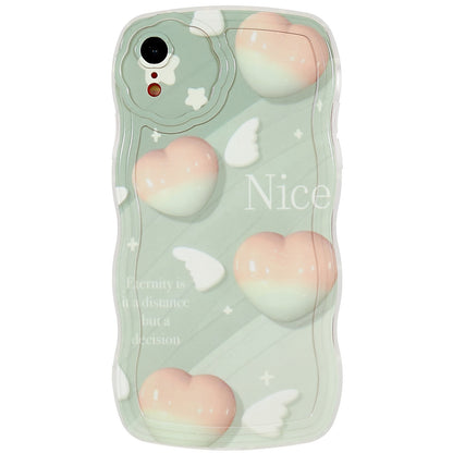 For iPhone XR 6.1 inch Soft TPU Wave-shaped Pattern Printed Protector Scratch-resistant Precise Cutouts Phone Case