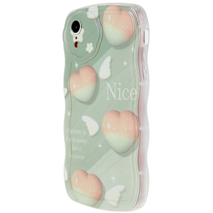 For iPhone XR 6.1 inch Soft TPU Wave-shaped Pattern Printed Protector Scratch-resistant Precise Cutouts Phone Case