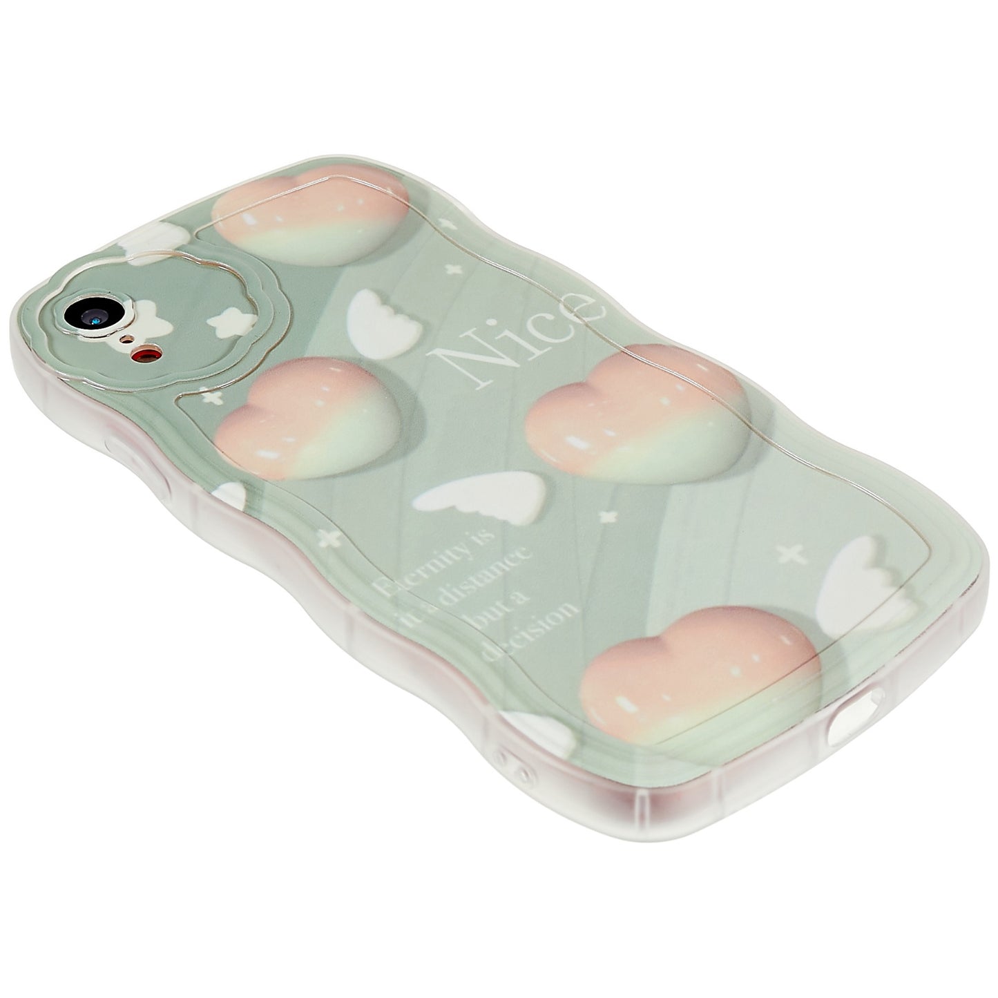 For iPhone XR 6.1 inch Soft TPU Wave-shaped Pattern Printed Protector Scratch-resistant Precise Cutouts Phone Case