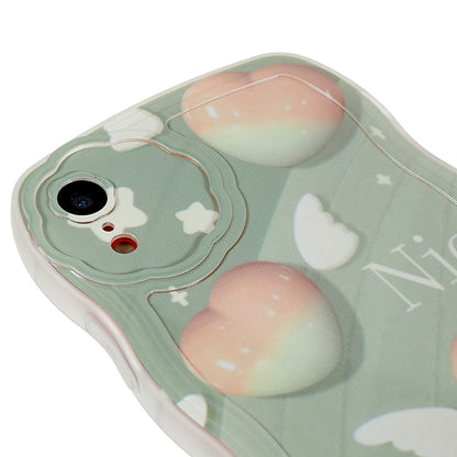 For iPhone XR 6.1 inch Soft TPU Wave-shaped Pattern Printed Protector Scratch-resistant Precise Cutouts Phone Case