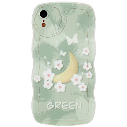 For iPhone XR 6.1 inch Soft TPU Wave-shaped Pattern Printed Protector Scratch-resistant Precise Cutouts Phone Case