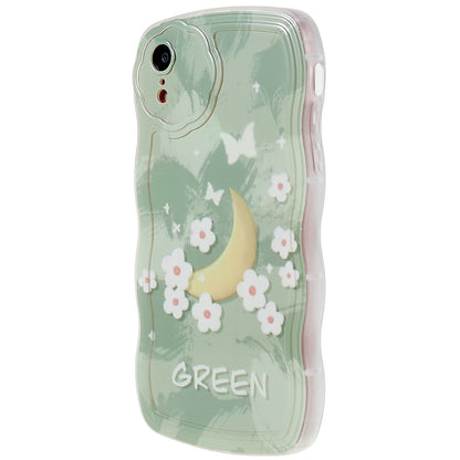 For iPhone XR 6.1 inch Soft TPU Wave-shaped Pattern Printed Protector Scratch-resistant Precise Cutouts Phone Case