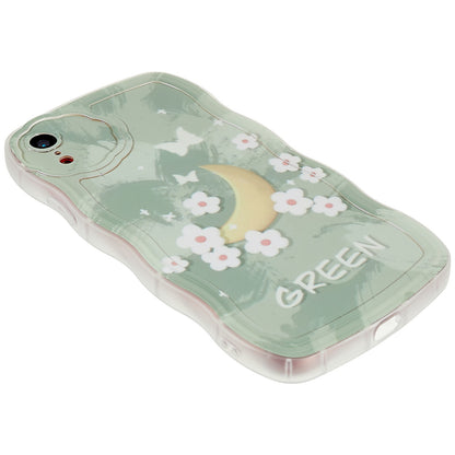 For iPhone XR 6.1 inch Soft TPU Wave-shaped Pattern Printed Protector Scratch-resistant Precise Cutouts Phone Case