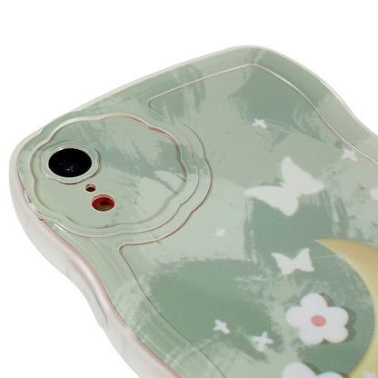 For iPhone XR 6.1 inch Soft TPU Wave-shaped Pattern Printed Protector Scratch-resistant Precise Cutouts Phone Case