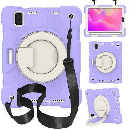 For iPad mini (2021) Case Hard PC + Soft Silicone Shockproof Kickstand Cover with Pencil Holder and Shoulder Strap