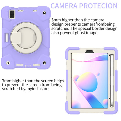 For iPad mini (2021) Case Hard PC + Soft Silicone Shockproof Kickstand Cover with Pencil Holder and Shoulder Strap