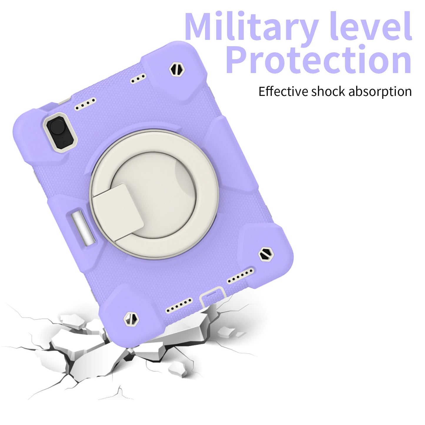 For iPad mini (2021) Case Hard PC + Soft Silicone Shockproof Kickstand Cover with Pencil Holder and Shoulder Strap
