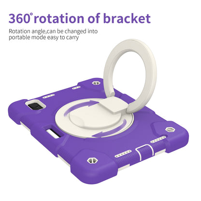 For iPad mini (2021) Case Hard PC + Soft Silicone Shockproof Kickstand Cover with Pencil Holder and Shoulder Strap