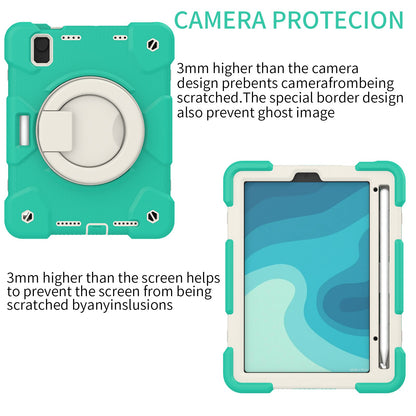 For iPad mini (2021) Case Hard PC + Soft Silicone Shockproof Kickstand Cover with Pencil Holder and Shoulder Strap
