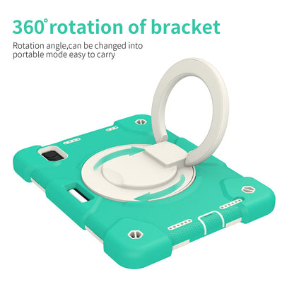 For iPad mini (2021) Case Hard PC + Soft Silicone Shockproof Kickstand Cover with Pencil Holder and Shoulder Strap
