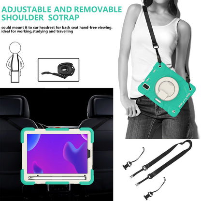 For iPad mini (2021) Case Hard PC + Soft Silicone Shockproof Kickstand Cover with Pencil Holder and Shoulder Strap