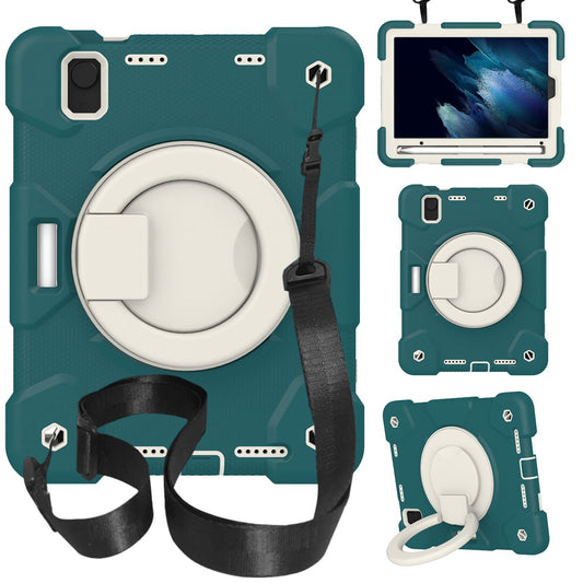 For iPad mini (2021) Case Hard PC + Soft Silicone Shockproof Kickstand Cover with Pencil Holder and Shoulder Strap