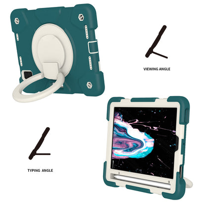 For iPad mini (2021) Case Hard PC + Soft Silicone Shockproof Kickstand Cover with Pencil Holder and Shoulder Strap