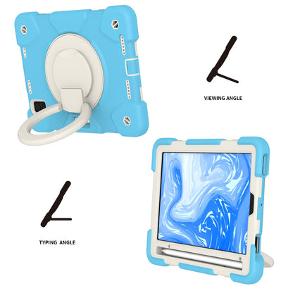 For iPad mini (2021) Case Hard PC + Soft Silicone Shockproof Kickstand Cover with Pencil Holder and Shoulder Strap