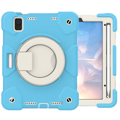 For iPad mini (2021) Case Hard PC + Soft Silicone Shockproof Kickstand Cover with Pencil Holder and Shoulder Strap
