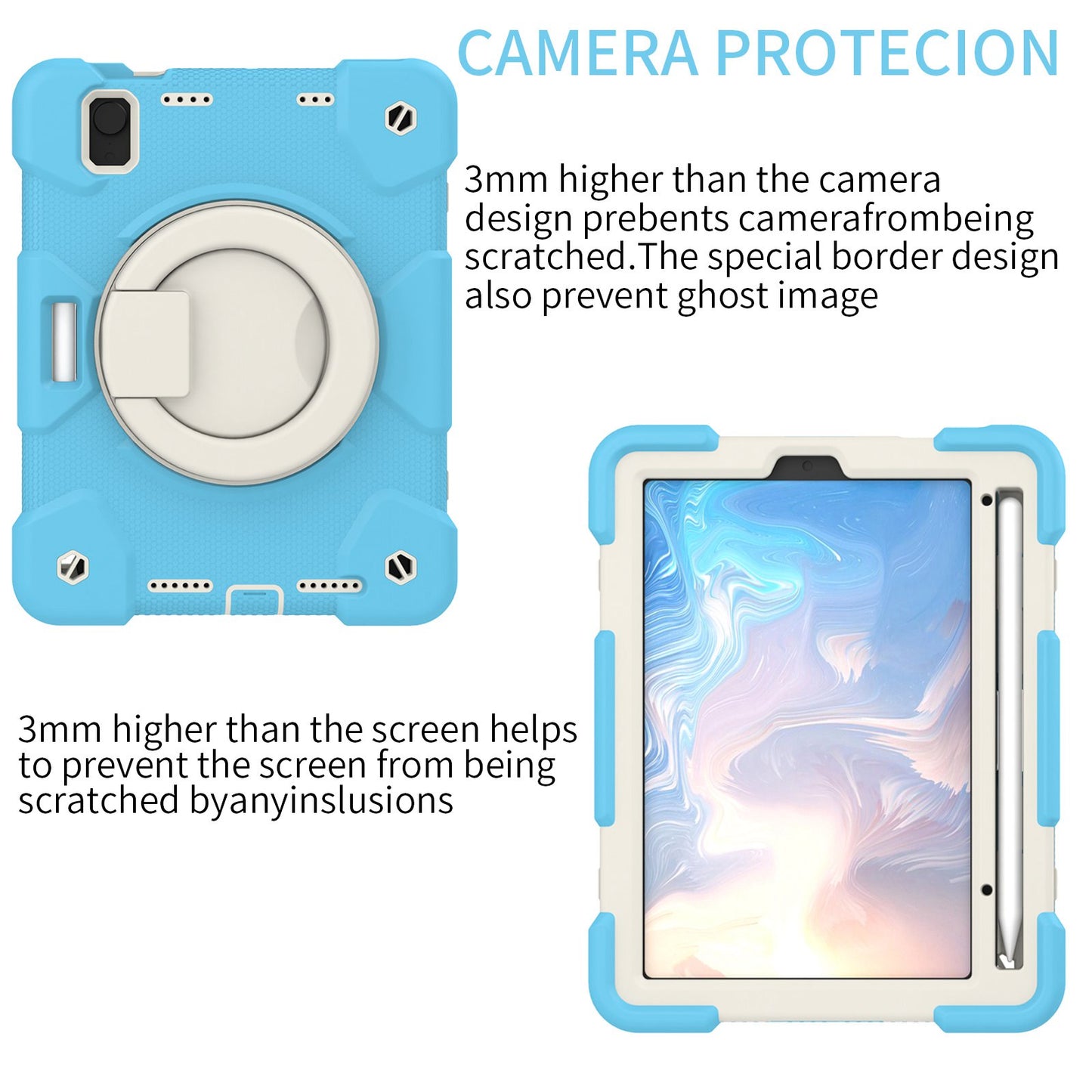 For iPad mini (2021) Case Hard PC + Soft Silicone Shockproof Kickstand Cover with Pencil Holder and Shoulder Strap
