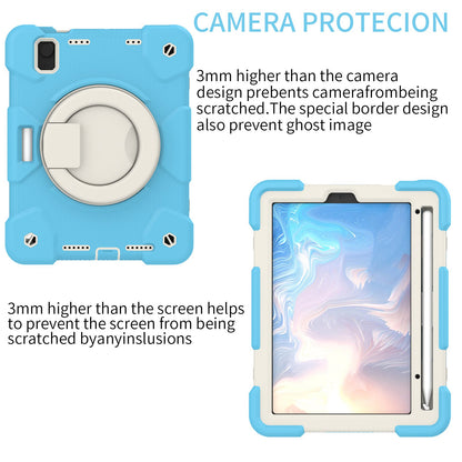 For iPad mini (2021) Case Hard PC + Soft Silicone Shockproof Kickstand Cover with Pencil Holder and Shoulder Strap
