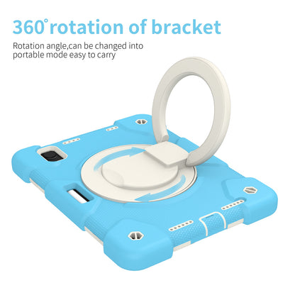 For iPad mini (2021) Case Hard PC + Soft Silicone Shockproof Kickstand Cover with Pencil Holder and Shoulder Strap