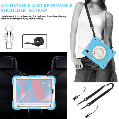 For iPad mini (2021) Case Hard PC + Soft Silicone Shockproof Kickstand Cover with Pencil Holder and Shoulder Strap