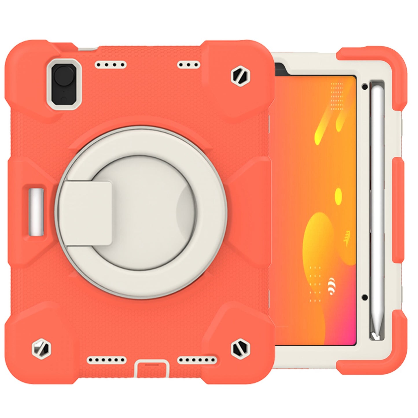 For iPad mini (2021) Case Hard PC + Soft Silicone Shockproof Kickstand Cover with Pencil Holder and Shoulder Strap