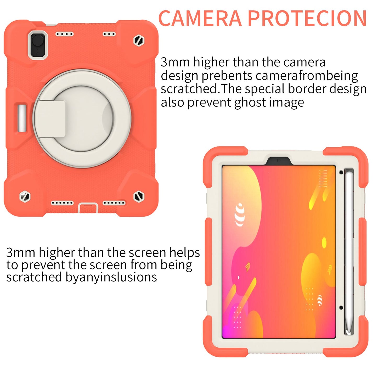 For iPad mini (2021) Case Hard PC + Soft Silicone Shockproof Kickstand Cover with Pencil Holder and Shoulder Strap