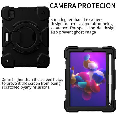 For iPad mini (2021) Case Hard PC + Soft Silicone Shockproof Kickstand Cover with Pencil Holder and Shoulder Strap