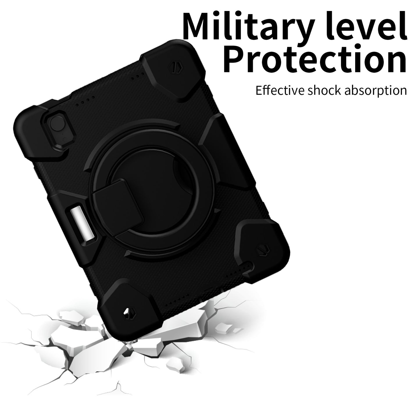 For iPad mini (2021) Case Hard PC + Soft Silicone Shockproof Kickstand Cover with Pencil Holder and Shoulder Strap