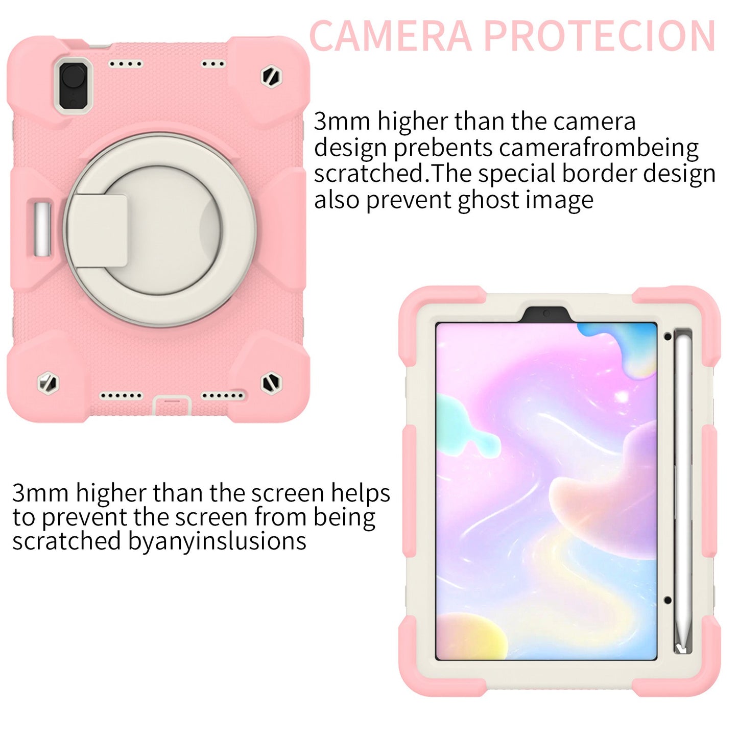 For iPad mini (2021) Case Hard PC + Soft Silicone Shockproof Kickstand Cover with Pencil Holder and Shoulder Strap