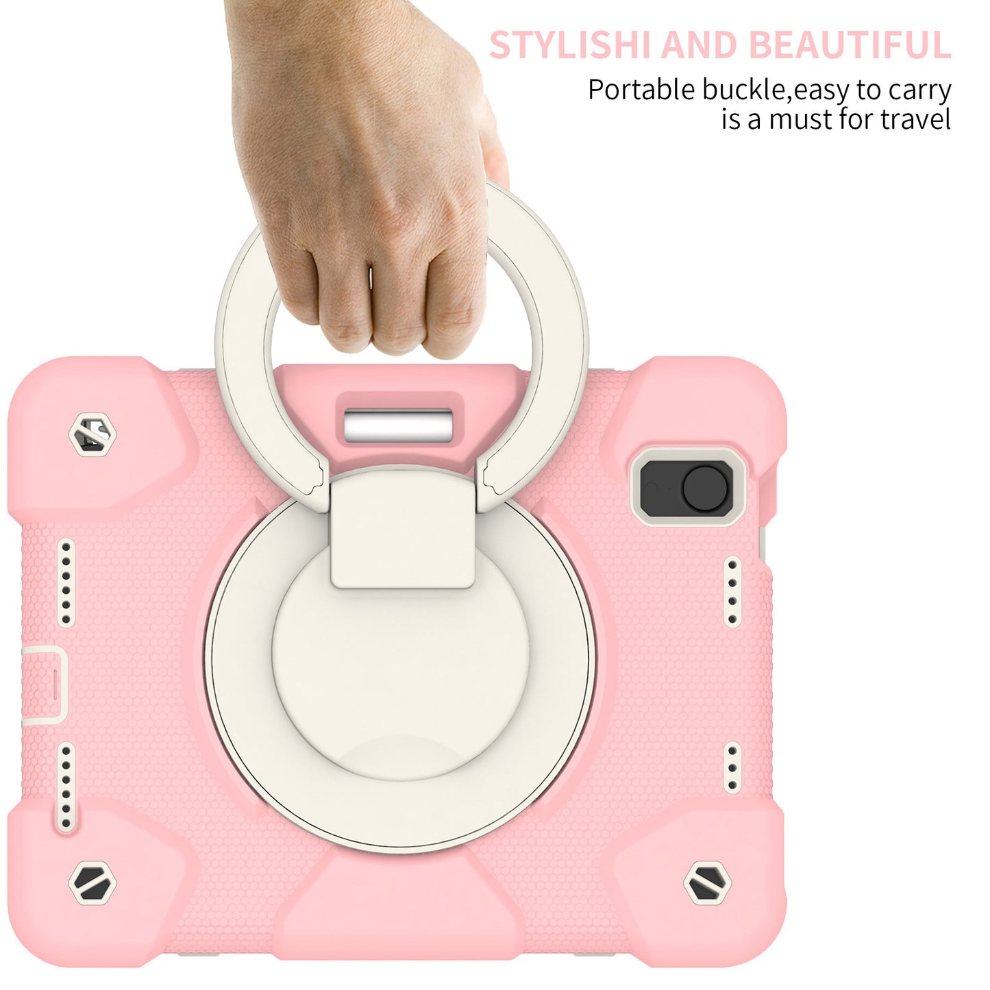 For iPad mini (2021) Case Hard PC + Soft Silicone Shockproof Kickstand Cover with Pencil Holder and Shoulder Strap