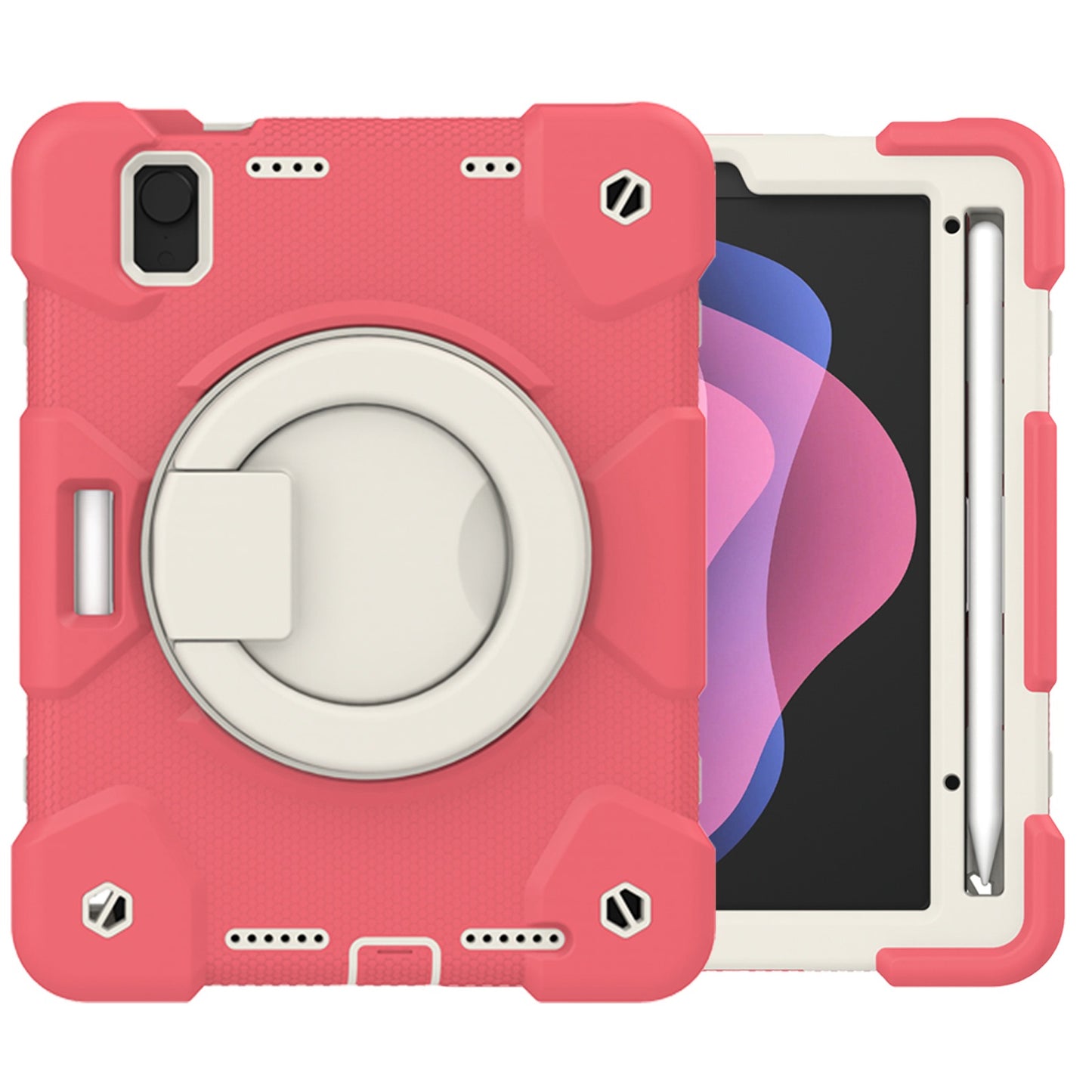 For iPad mini (2021) Case Hard PC + Soft Silicone Shockproof Kickstand Cover with Pencil Holder and Shoulder Strap