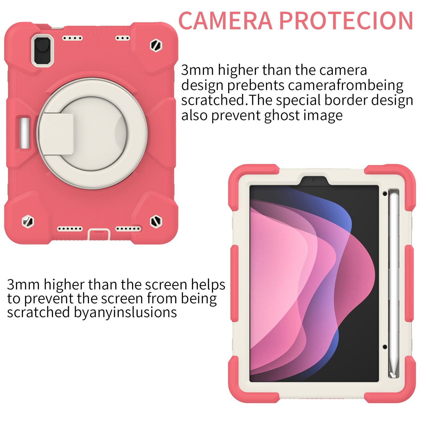 For iPad mini (2021) Case Hard PC + Soft Silicone Shockproof Kickstand Cover with Pencil Holder and Shoulder Strap