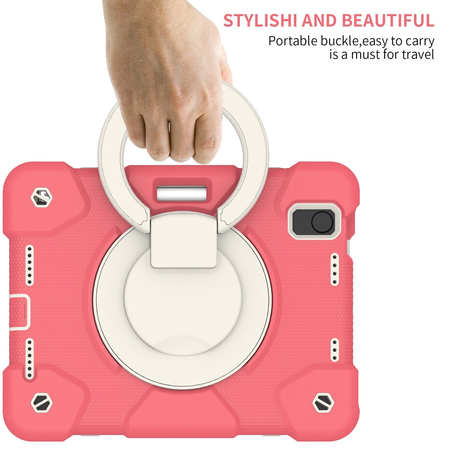 For iPad mini (2021) Case Hard PC + Soft Silicone Shockproof Kickstand Cover with Pencil Holder and Shoulder Strap