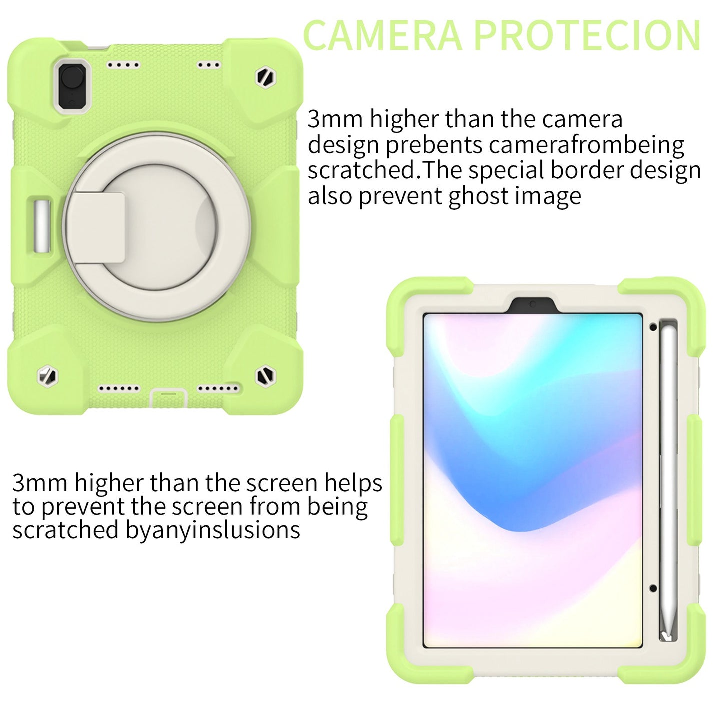 For iPad mini (2021) Case Hard PC + Soft Silicone Shockproof Kickstand Cover with Pencil Holder and Shoulder Strap