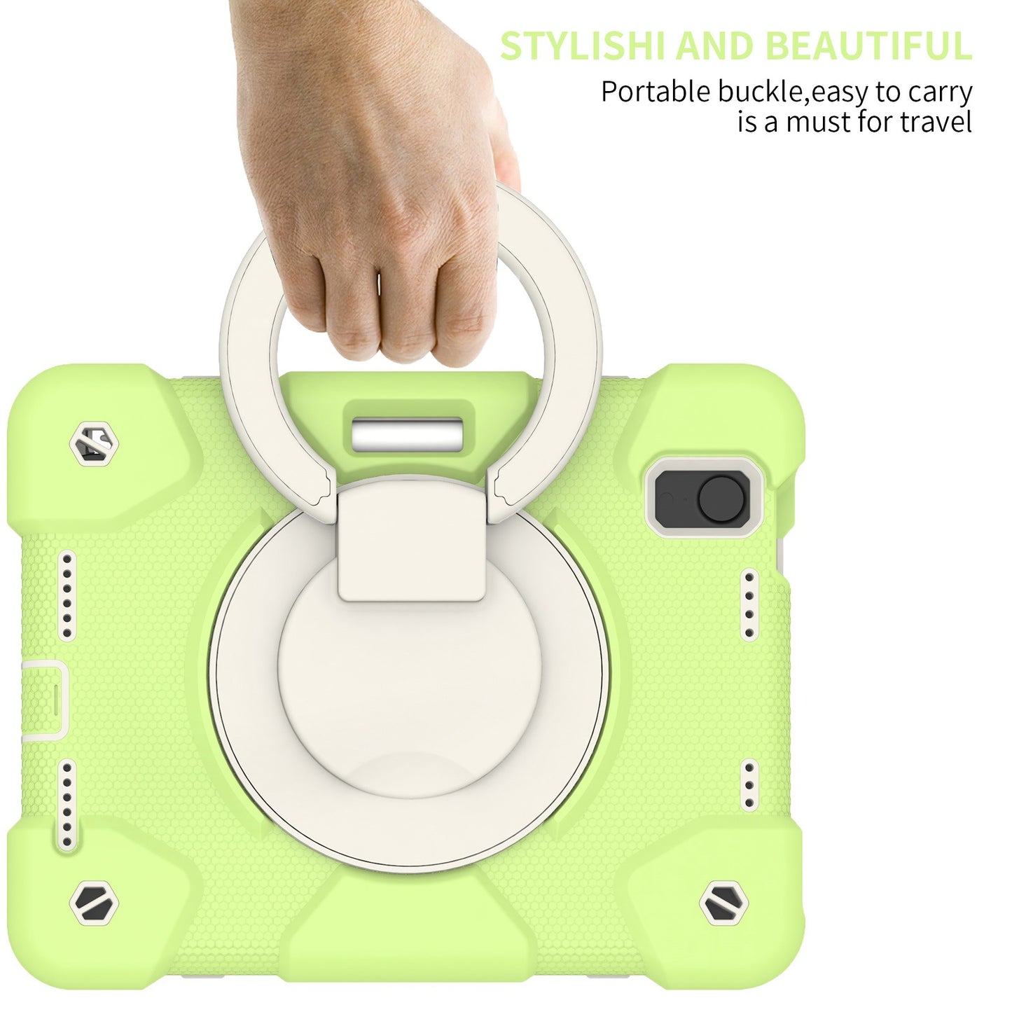 For iPad mini (2021) Case Hard PC + Soft Silicone Shockproof Kickstand Cover with Pencil Holder and Shoulder Strap