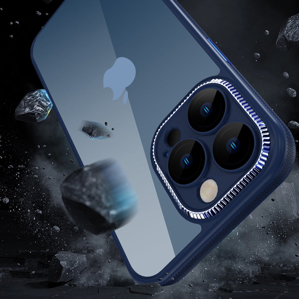 For iPhone 13 Pro 6.1 inch TPU Bumper Acrylic Back Clear Case Anti-slip Grip Camera Protection Cover