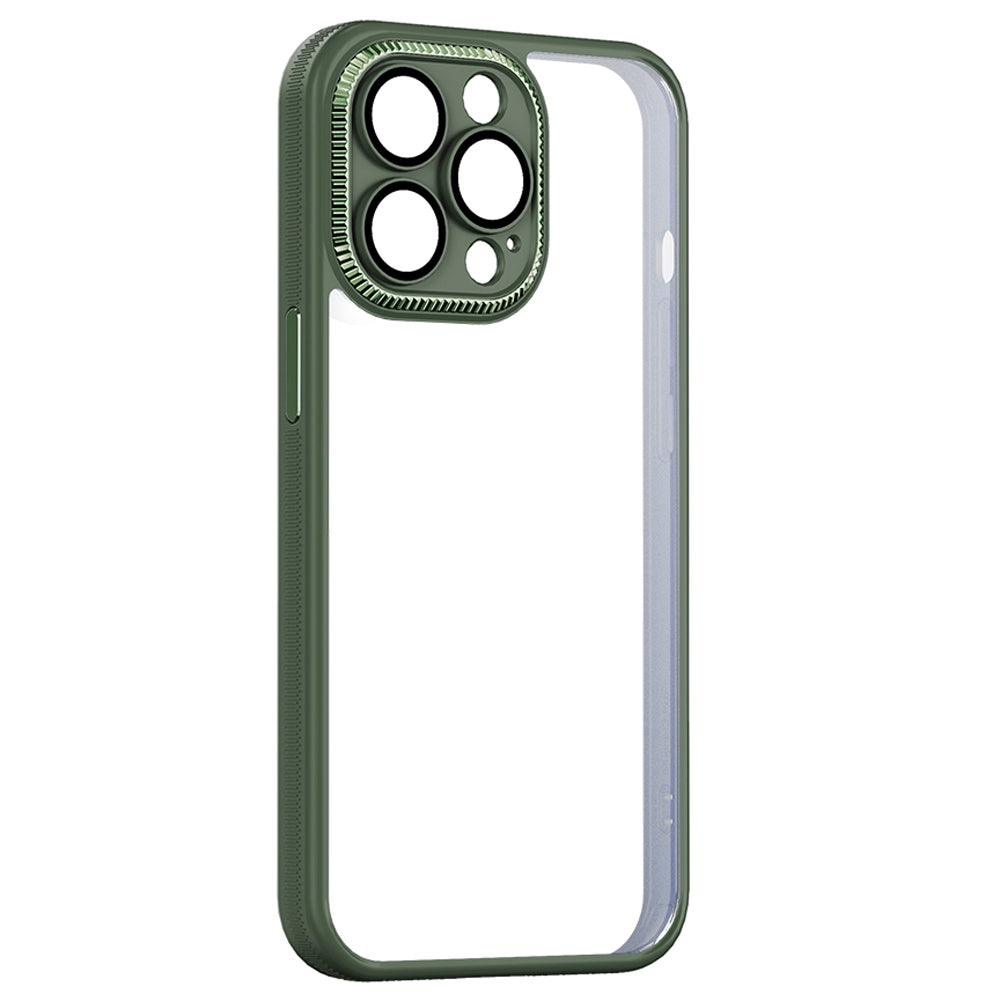 For iPhone 13 Pro 6.1 inch TPU Bumper Acrylic Back Clear Case Anti-slip Grip Camera Protection Cover