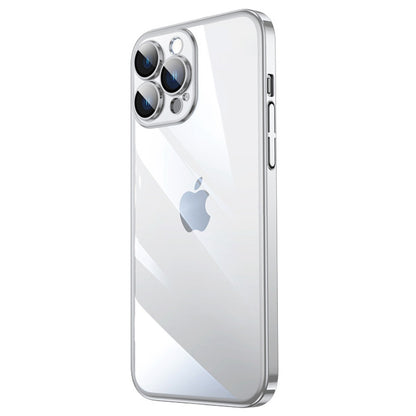 For iPhone 13 Pro 6.1 inch Electroplated Edge Hard PC Clear Case Camera Protection Shockproof Anti-Fall Phone Cover
