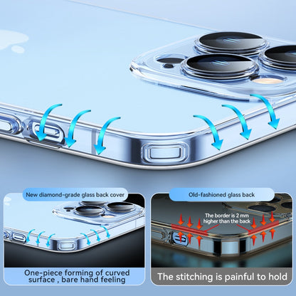 SULADA Crystal Steel Series for iPhone 13 Pro 6.1 inch TPU + Tempered Glass Hybrid Phone Case Electroplating Airbag Anti-fall Protection Cover
