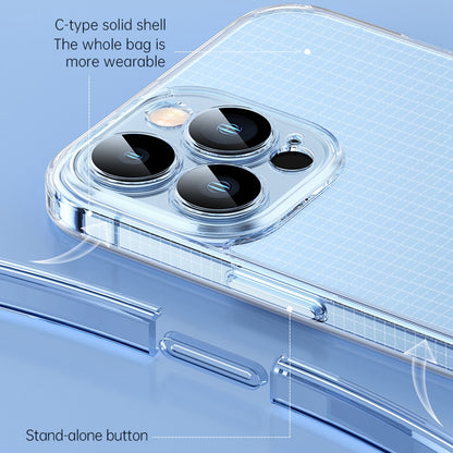 SULADA Crystal Steel Series for iPhone 13 Pro 6.1 inch TPU + Tempered Glass Hybrid Phone Case Electroplating Airbag Anti-fall Protection Cover
