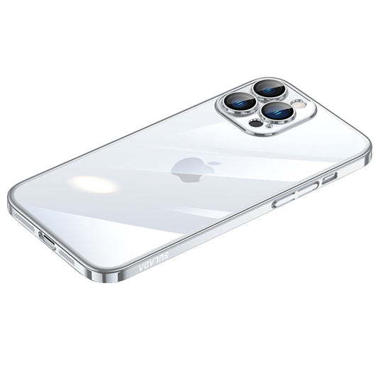SULADA JINGJIA Series for iPhone 13 Pro 6.1 inch Electroplating Ultra Slim PC Phone Case with Tempered Glass Lens Protector