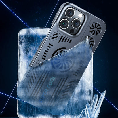 For iPhone 13 Pro 6.1 inch Anti-fingerprint Phone Case Heat Dissipation Hollow-out Back Cover with Magnetic Metal Sheet