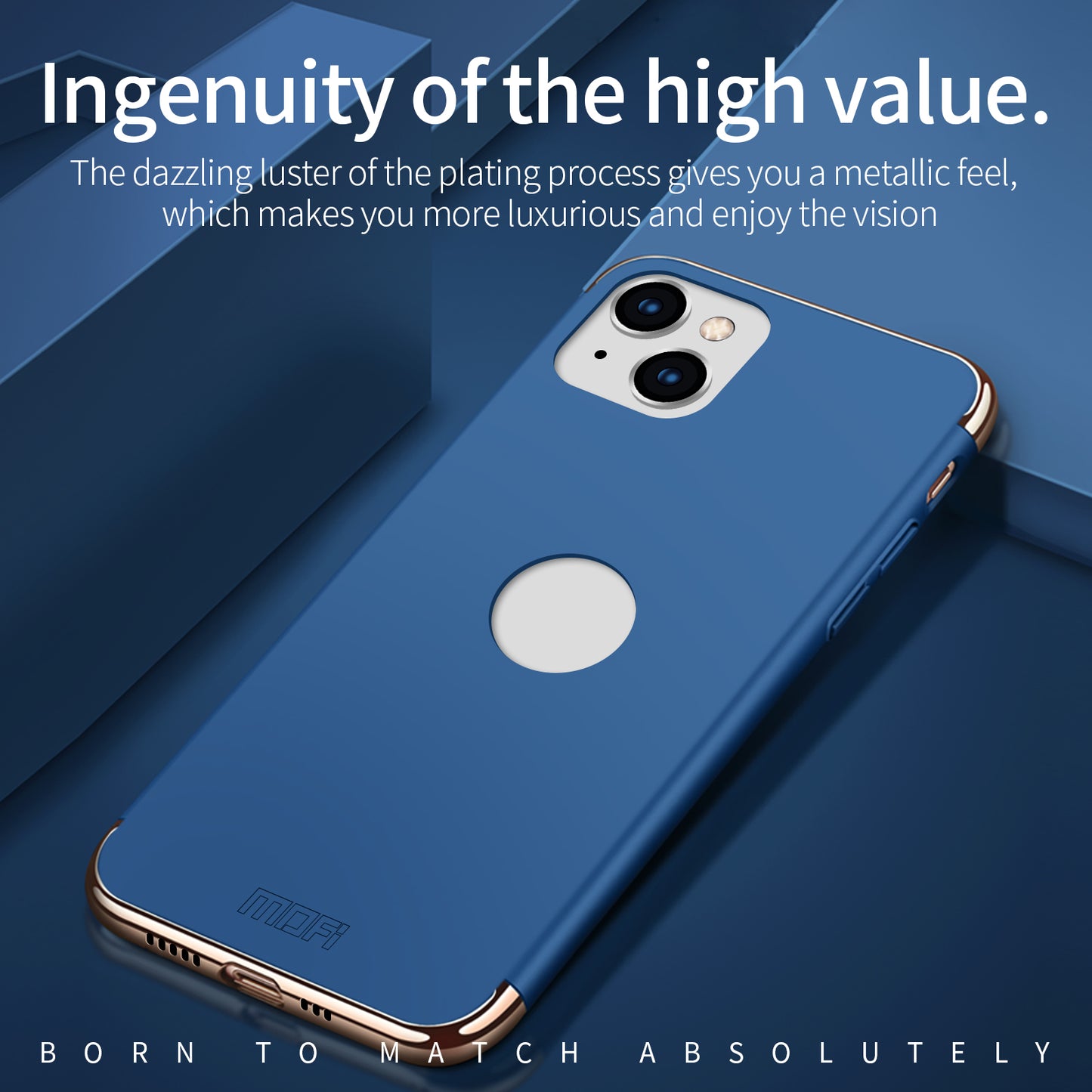MOFI Guard Series Electroplating Back Cover for iPhone 14 Plus, Detachable 3-in-1 Hard PC Phone Case
