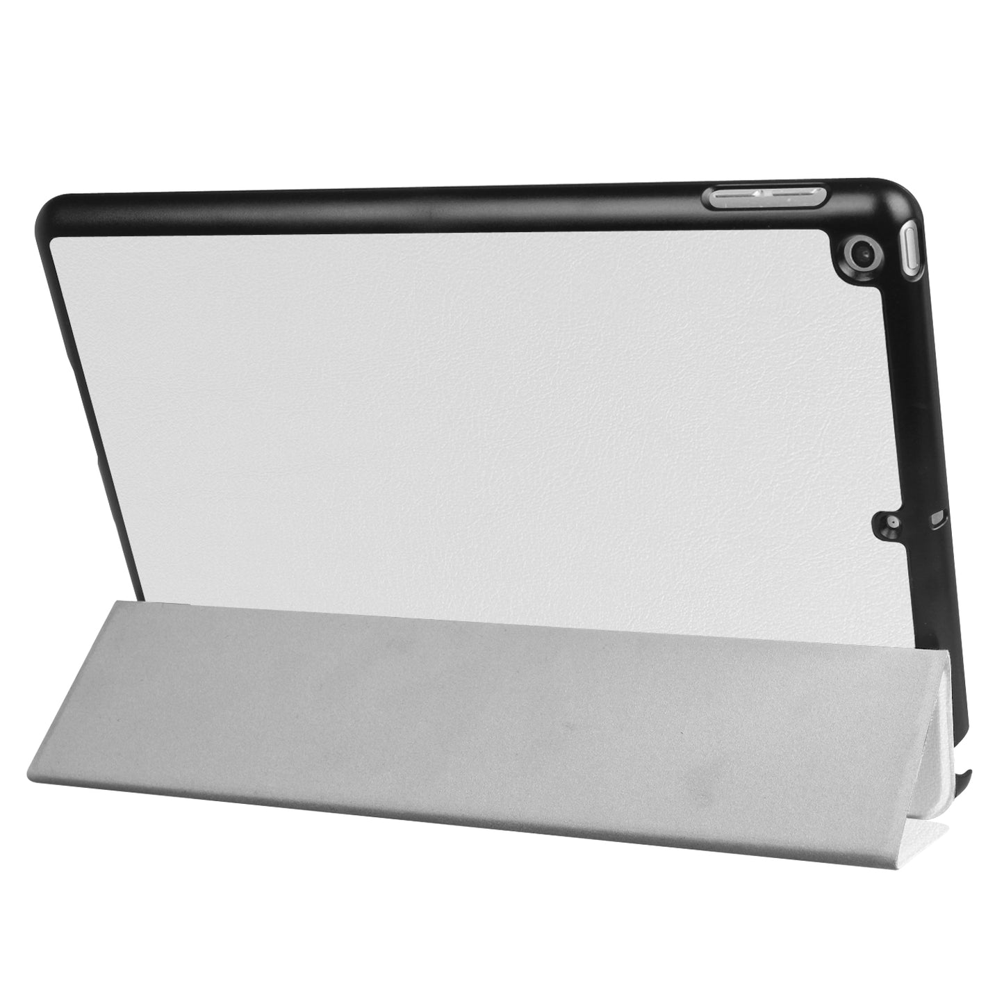 For iPad 9.7 (2018) / 9.7 (2017) Tri-fold Stand Lightweight Full Protection Smart Leather Tablet Case Cover