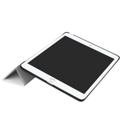 For iPad 9.7 (2018) / 9.7 (2017) Tri-fold Stand Lightweight Full Protection Smart Leather Tablet Case Cover