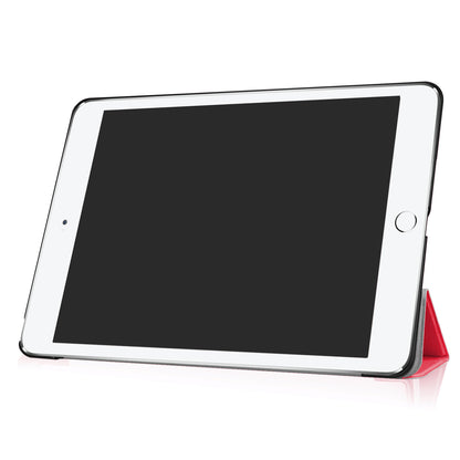 For iPad 9.7 (2018) / 9.7 (2017) Tri-fold Stand Lightweight Full Protection Smart Leather Tablet Case Cover