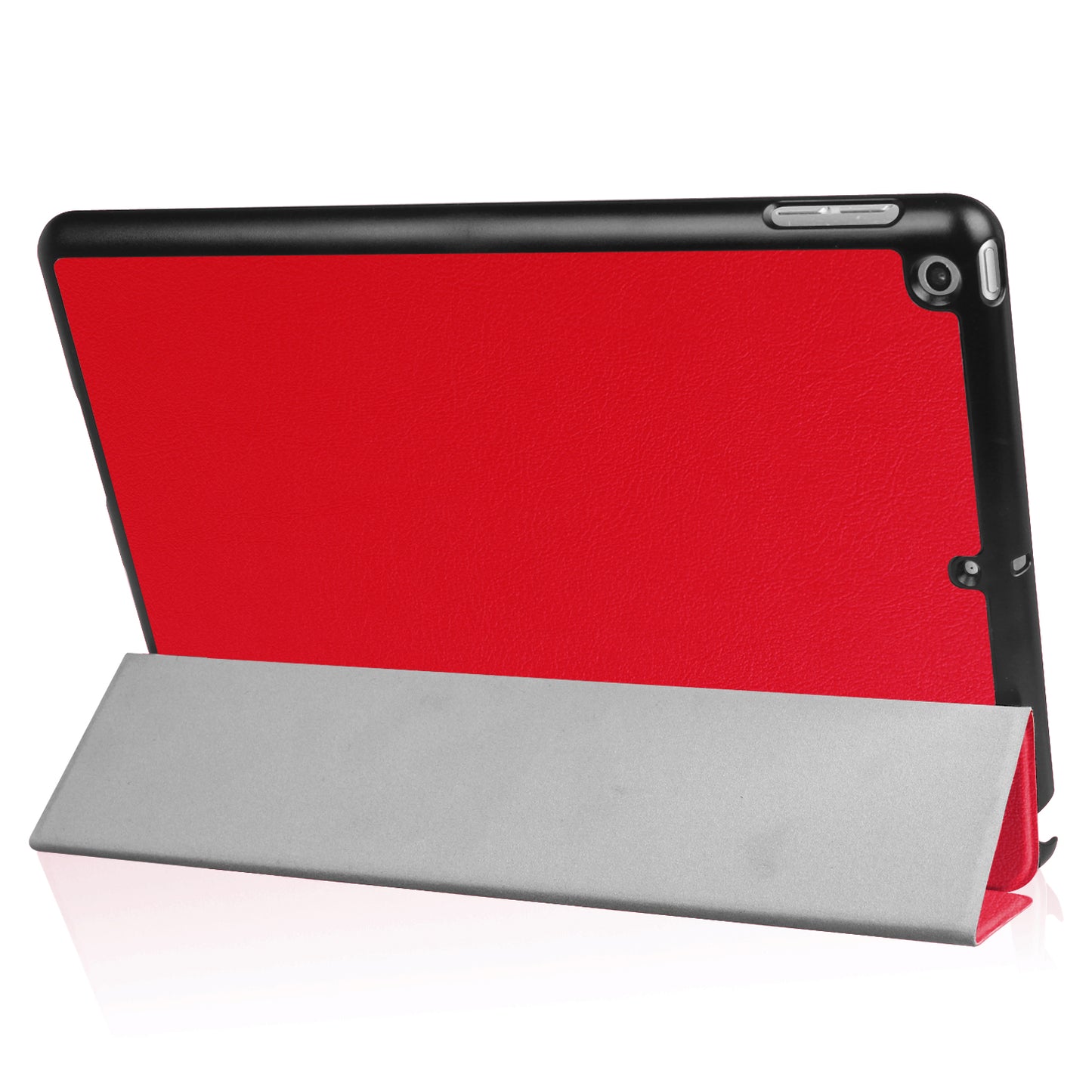 For iPad 9.7 (2018) / 9.7 (2017) Tri-fold Stand Lightweight Full Protection Smart Leather Tablet Case Cover