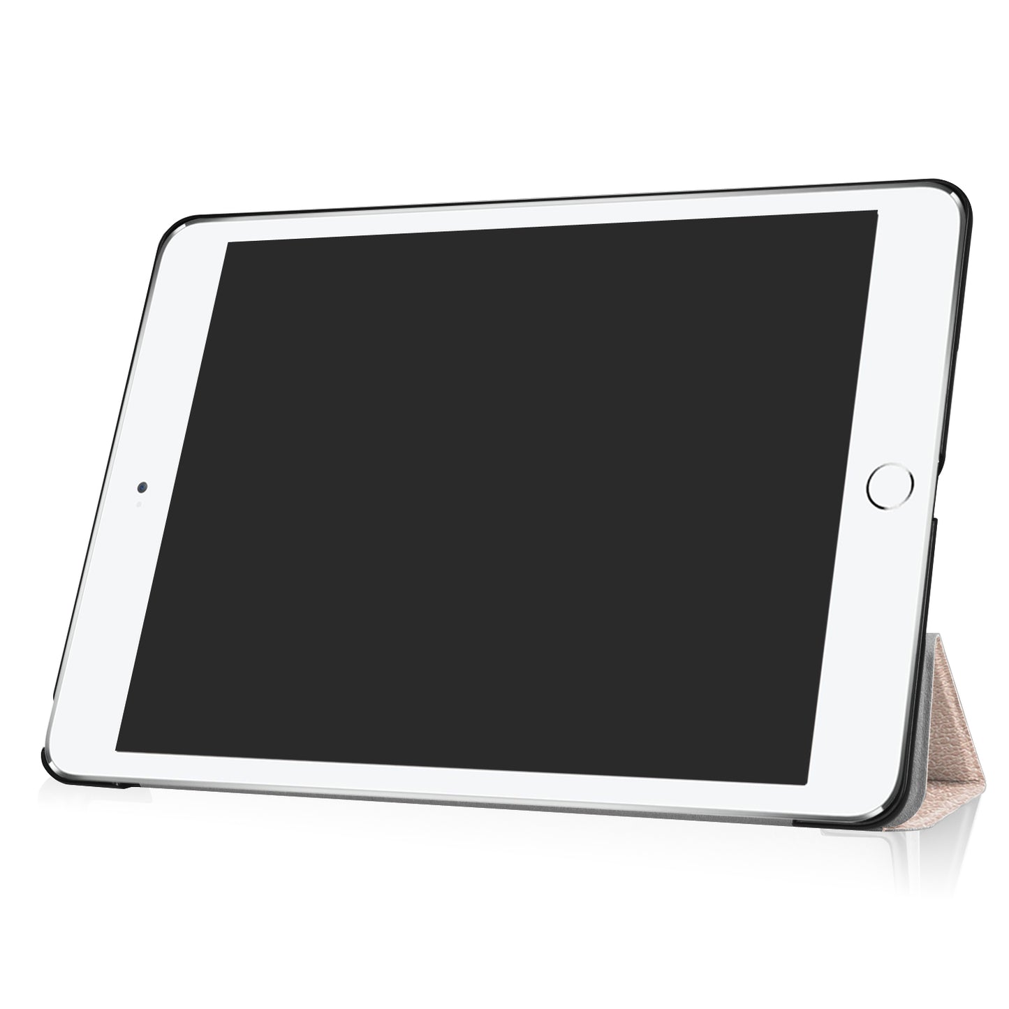 For iPad 9.7 (2018) / 9.7 (2017) Tri-fold Stand Lightweight Full Protection Smart Leather Tablet Case Cover