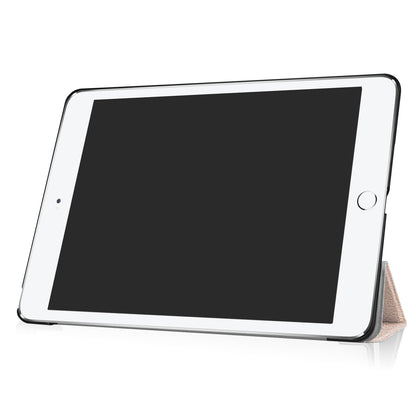 For iPad 9.7 (2018) / 9.7 (2017) Tri-fold Stand Lightweight Full Protection Smart Leather Tablet Case Cover