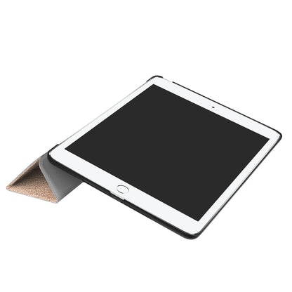 For iPad 9.7 (2018) / 9.7 (2017) Tri-fold Stand Lightweight Full Protection Smart Leather Tablet Case Cover